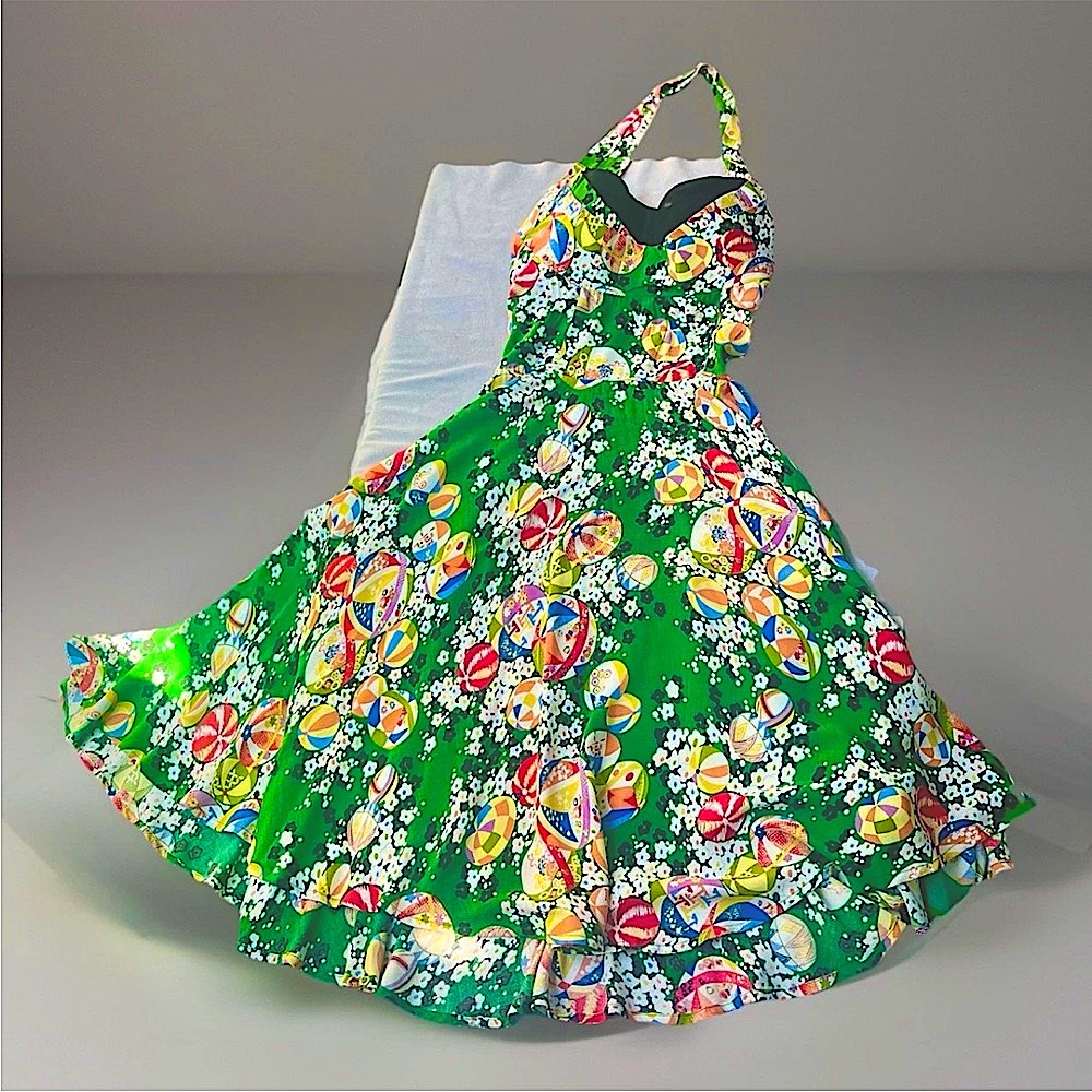 Vintage Trashy Diva Retro Dress Pin Up Summer Beach Rare Candice Gwinn Size 4 - Picture 4 of 7